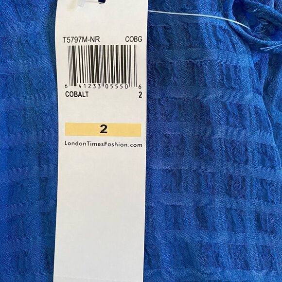 London Times Cobalt Blue Ari MIDI Size 2 NWT casual spring summer - Picture 10 of 12